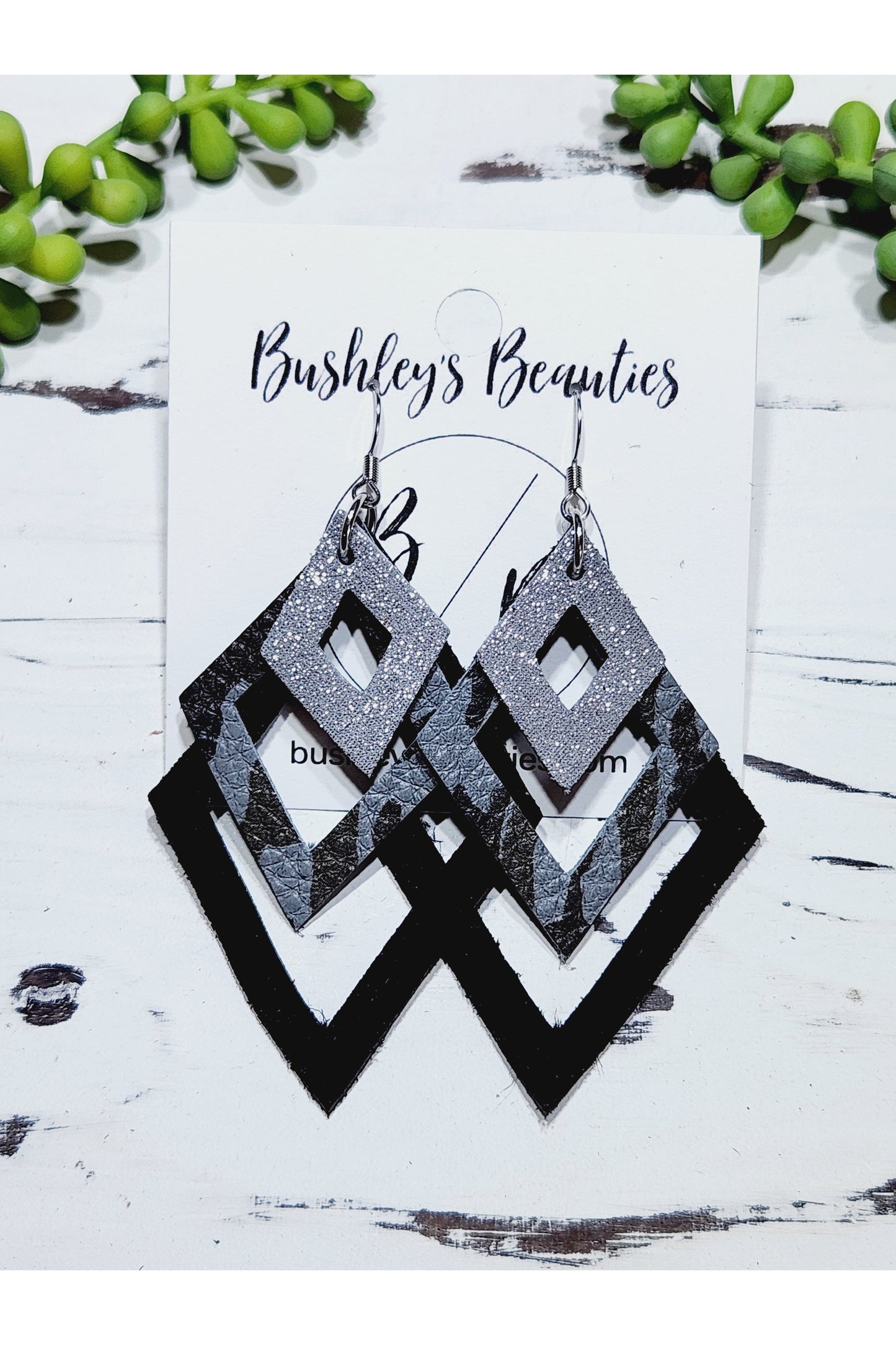 Camo Diamond Cutout Dangles