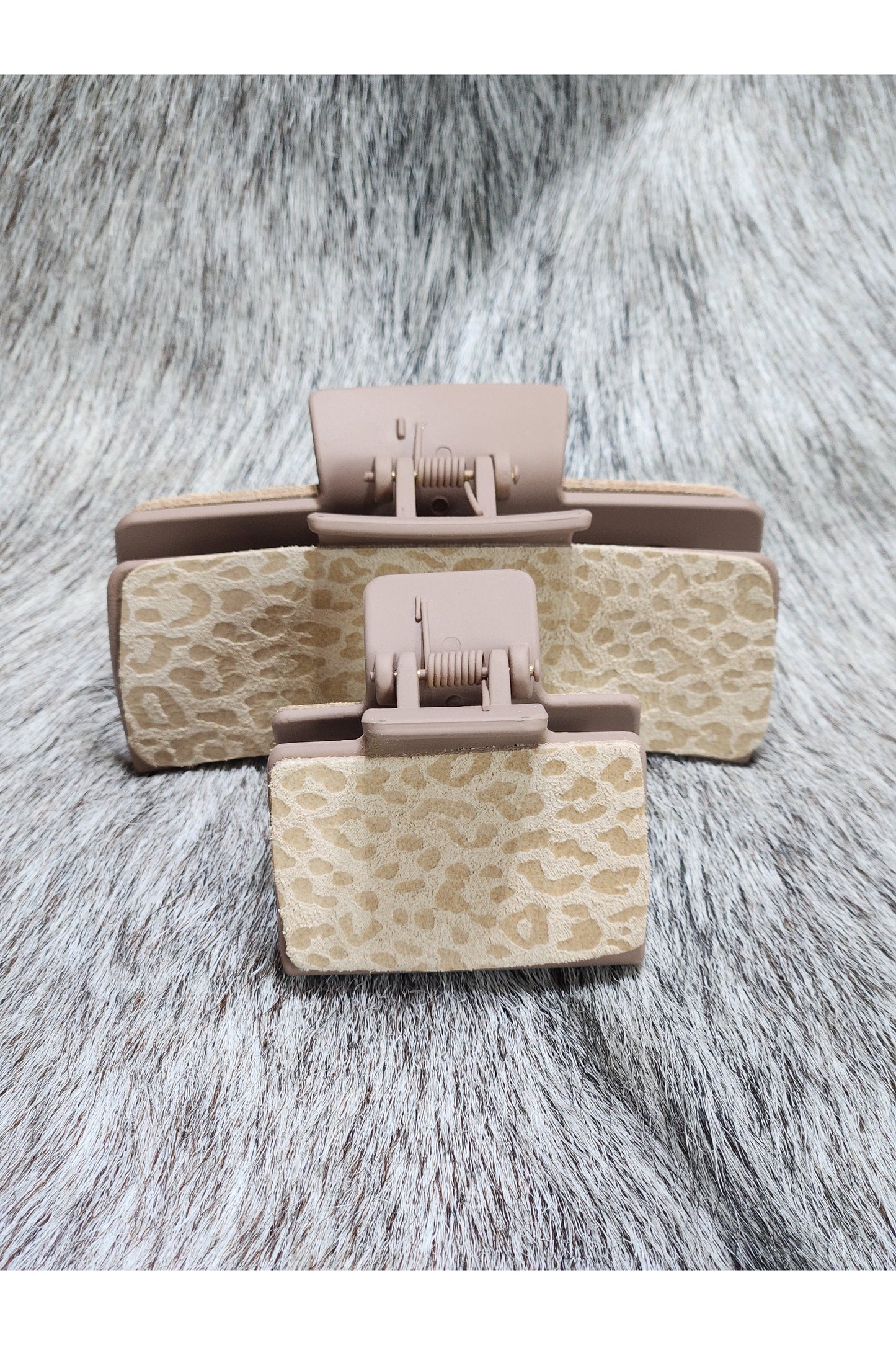 Neutral Leopard Hair Clips