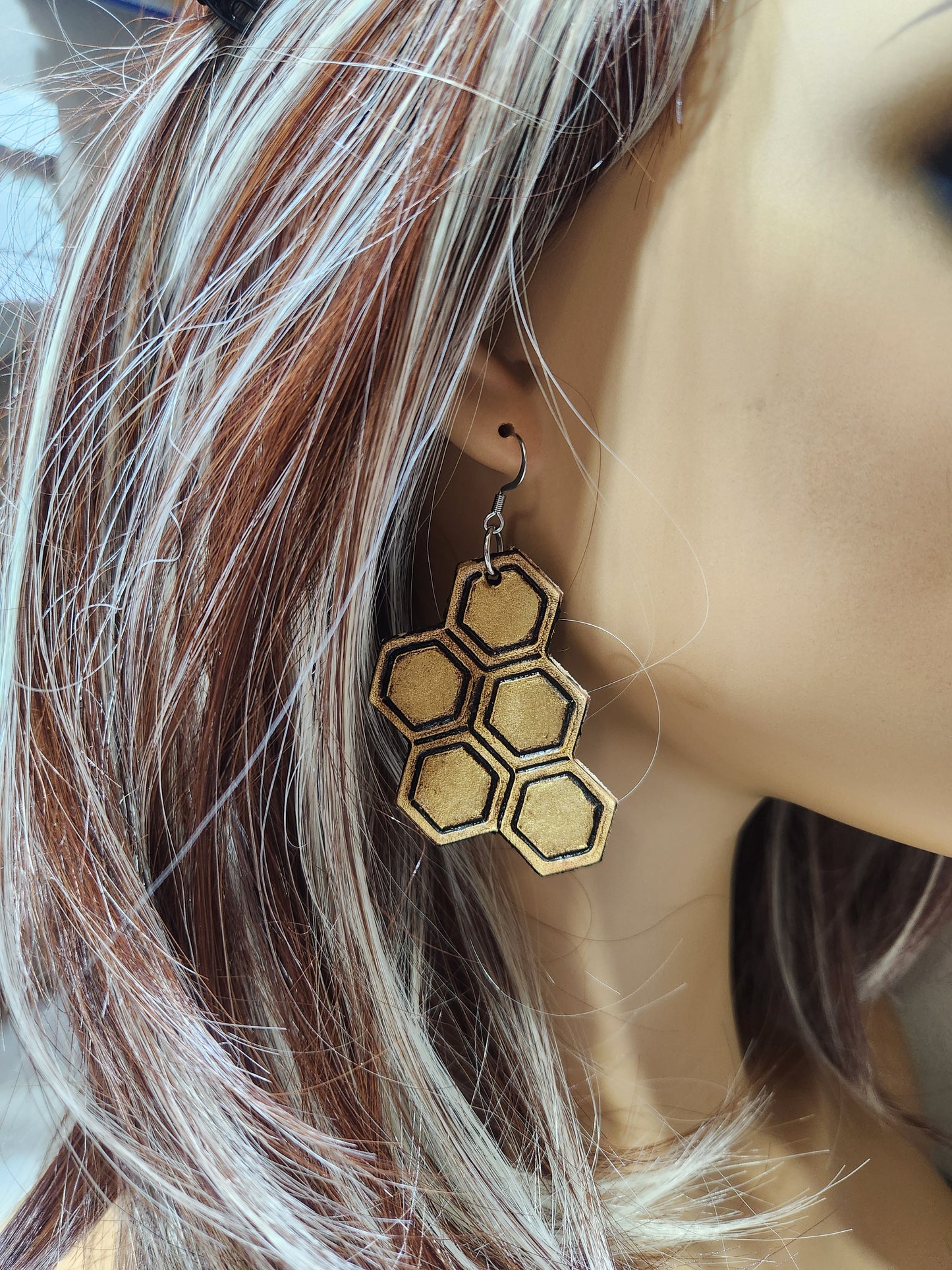 Honey comb earrings