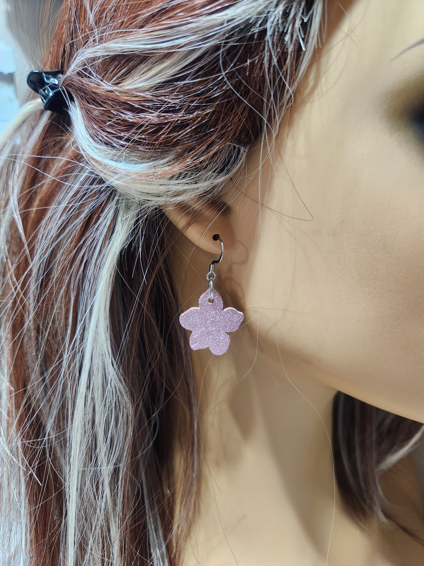 Shimmery Pink embossed Flower