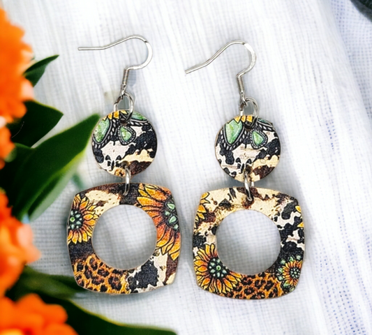 Sunflower Geometric Dangles