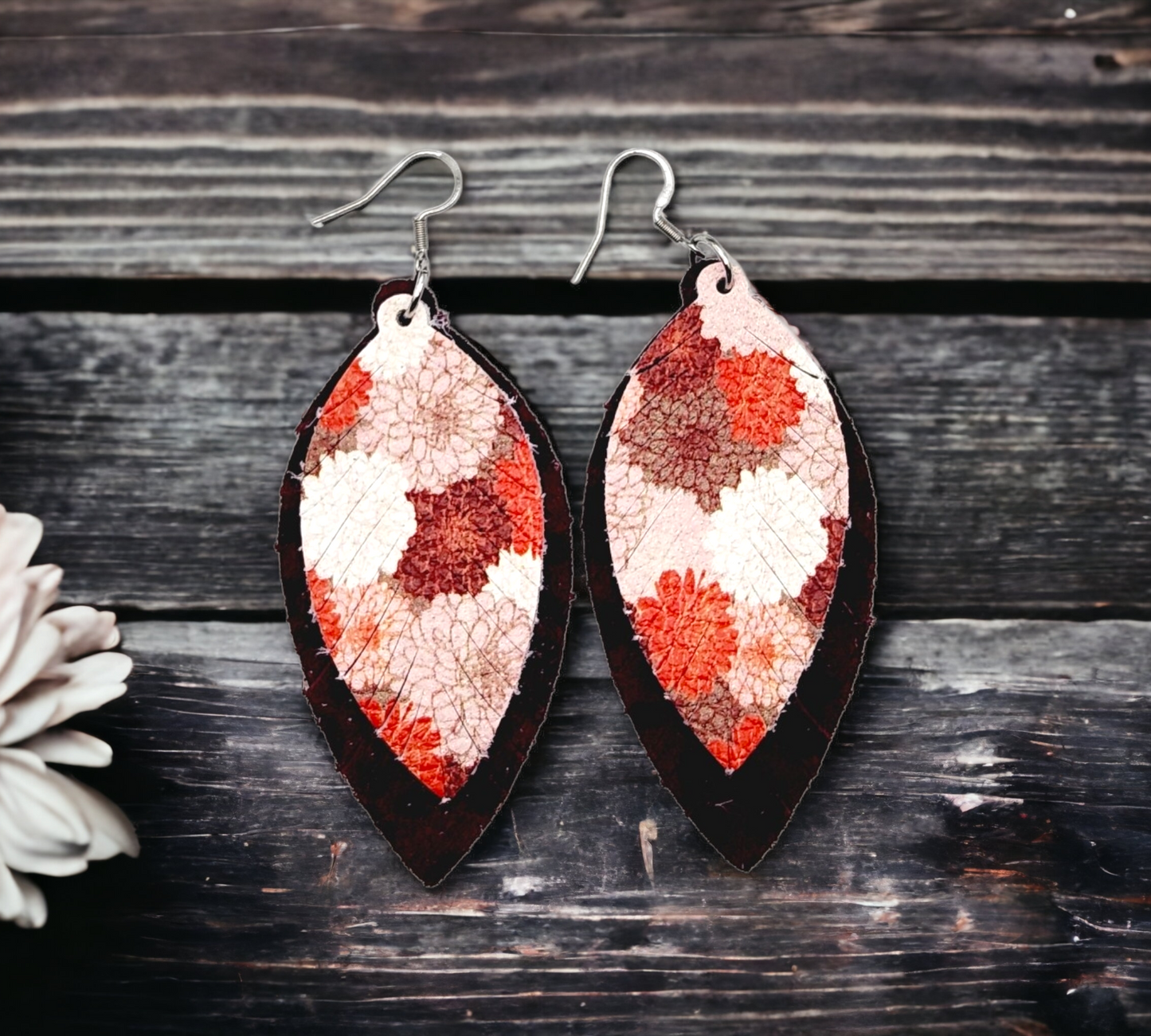 Chrysanthemum and Burgundy Leopard Jessica Fringe