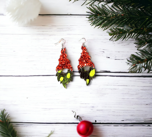 Grinchy Gnomes with Hair on Leather