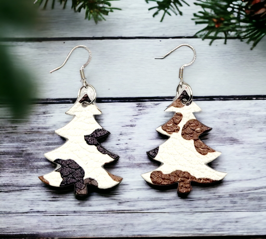 Brown Cow print Christmas Trees