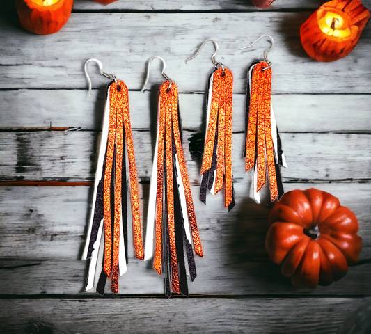 Orange/Stripe and Black Fringe