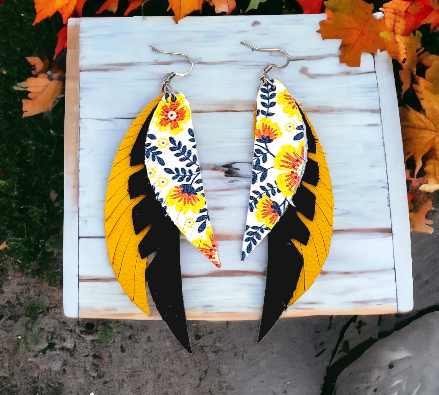 Yellow Fall Fringe Feathers