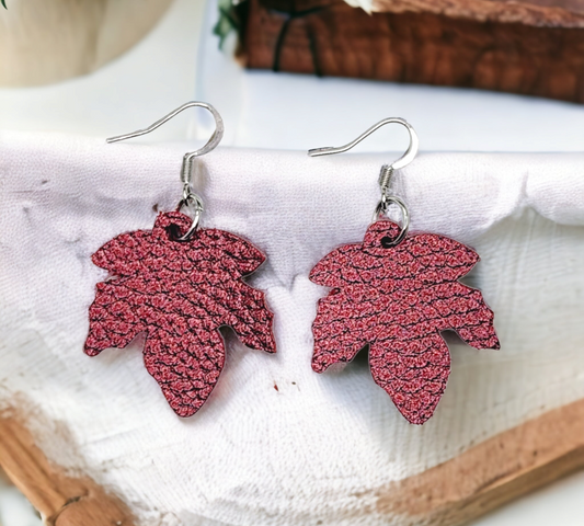 Burgundy Maple Leaves (Matte)