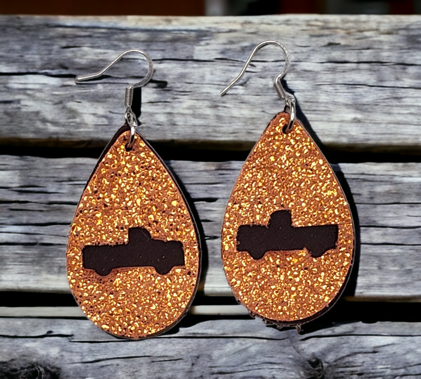 Iridescent Orange and Brown Farm Truck Teardrops