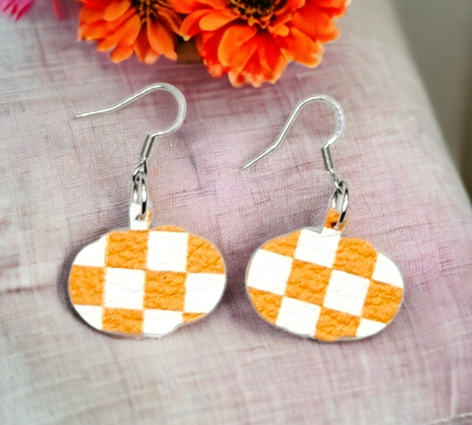 Orange checkered small pumpkins