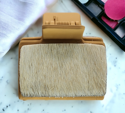 White leather on orange cream clip (SMALL 2")