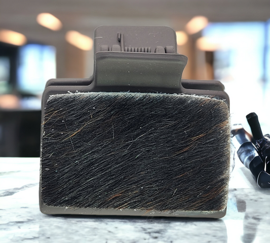 Black on dark brown clip (SMALL 2")