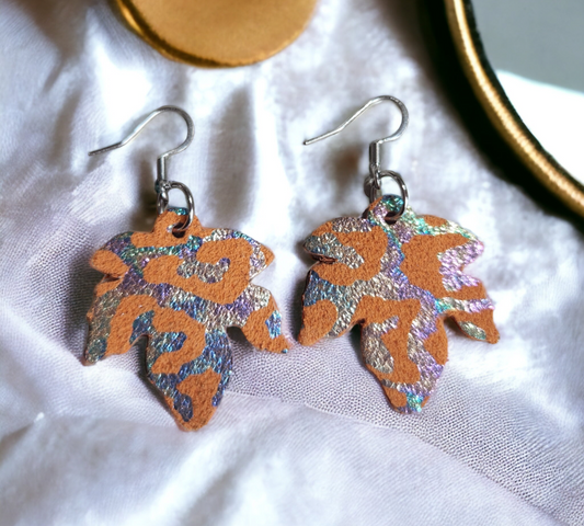 Orange Leopard Maple Leaves