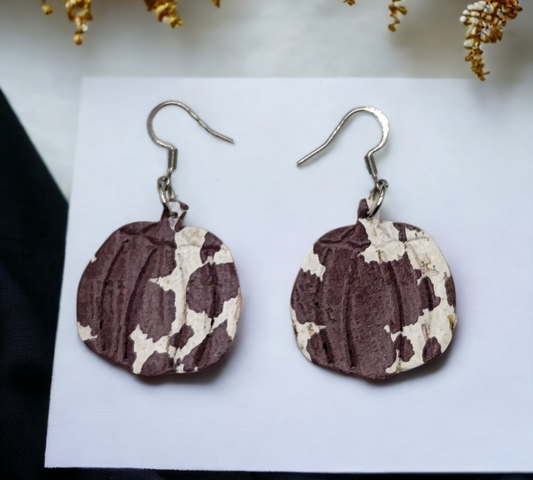 Small Brown cow print embossed pumpkins