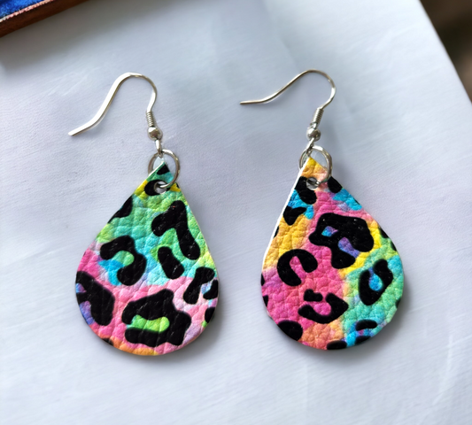 Neon Leopard Teardrops