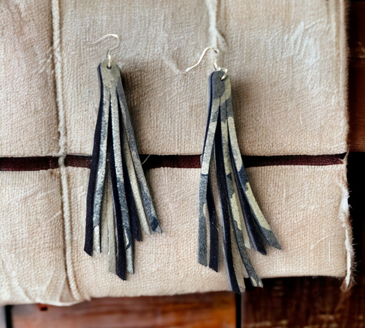 Blue and Silver Camo Fringe