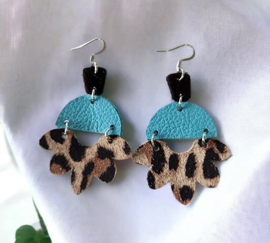 Teal And Leopard Flower Petals