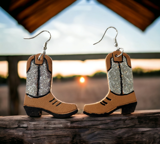 Silver and Black Boots