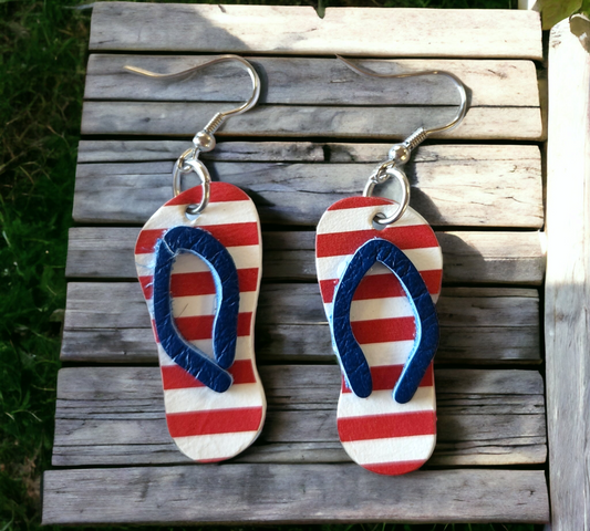 Patriotic Flip Flop Earrings