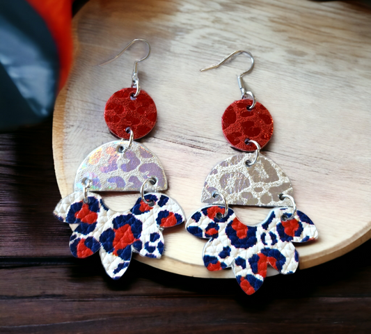 4th of July Flower Petal Earrings