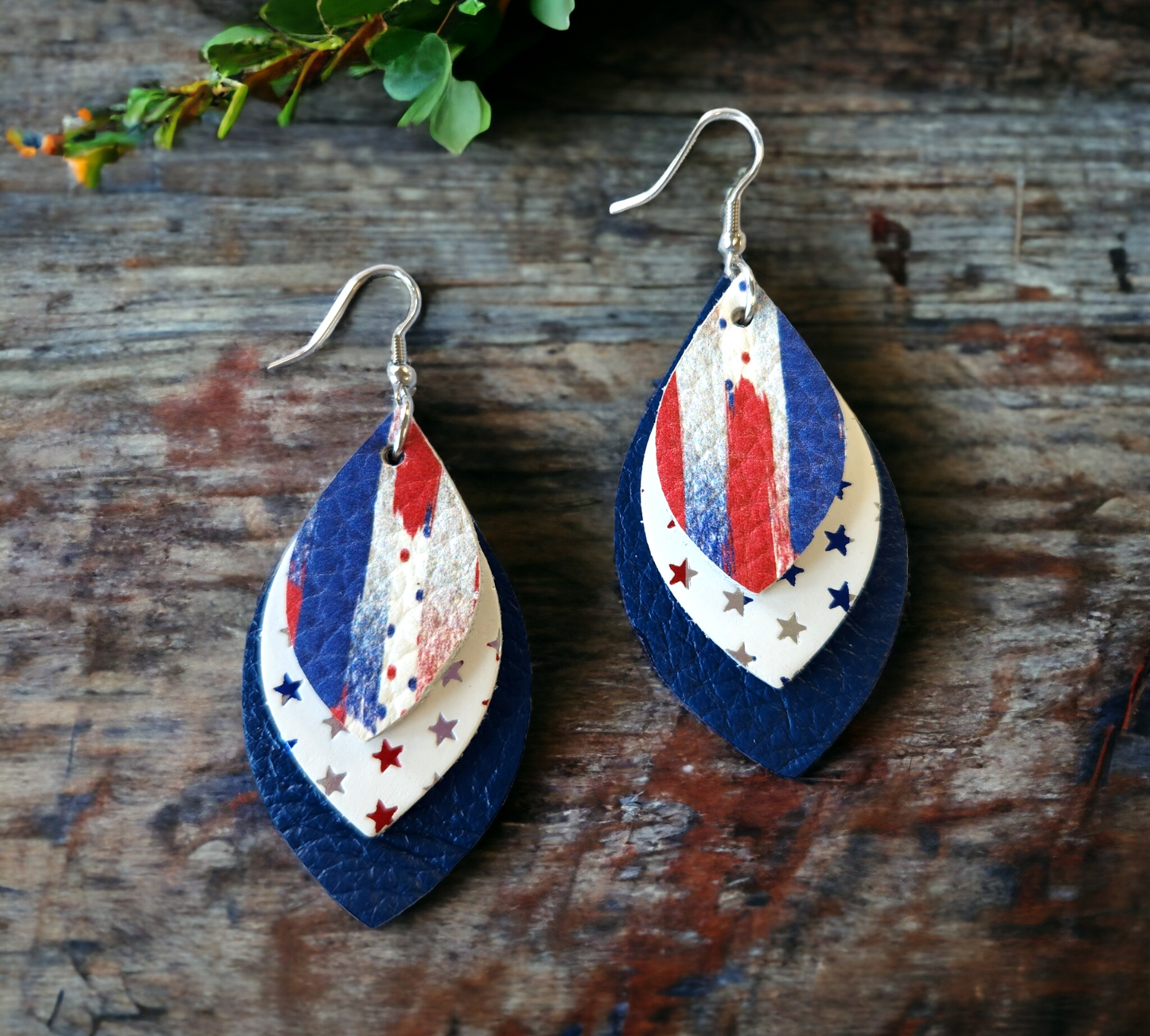 4th of July Brushstroke Stacked Diamond