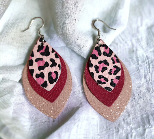 Pink Leopard Triple Stacked Diamond