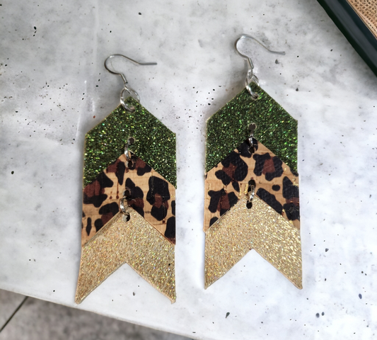 Olive Green/Leopard/Gold Chevron