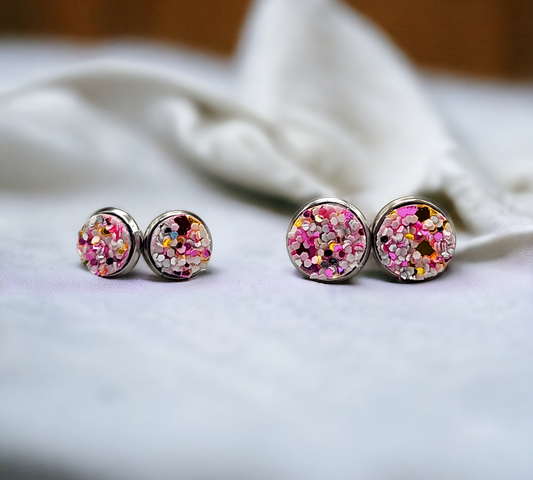 Speckled Pink Studs