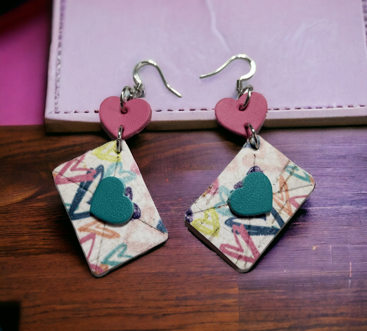 Colorful Heart Embossed Envelopes