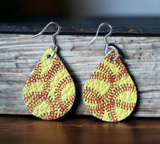 Softball Teardrop Earrings
