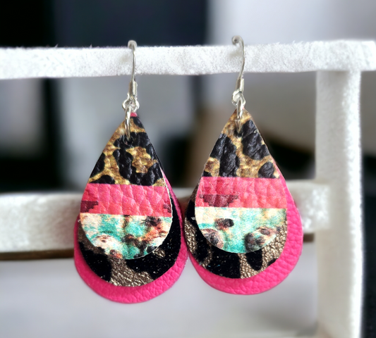 Western Aztec style stacked teardrops