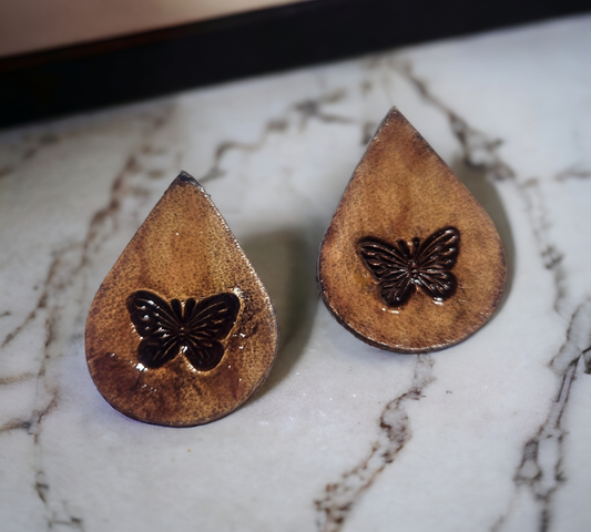 Butterfly stamped teardrops