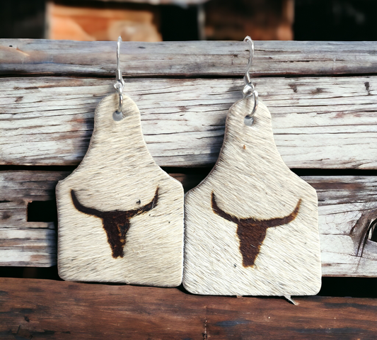 Branded Hair on Leather Cow tags