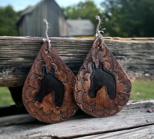 Branded horse stamped teardrops