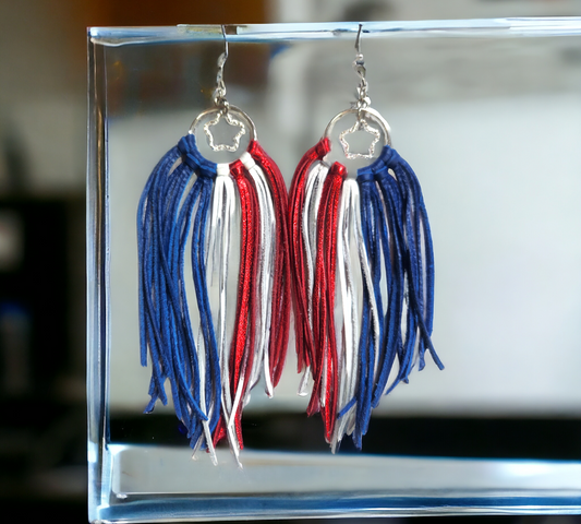 4th of July Hoop Earrings