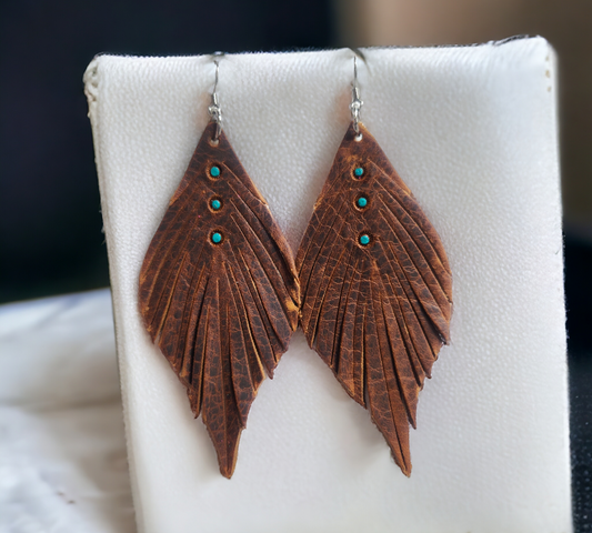 Brown and Teal stamped Gladys