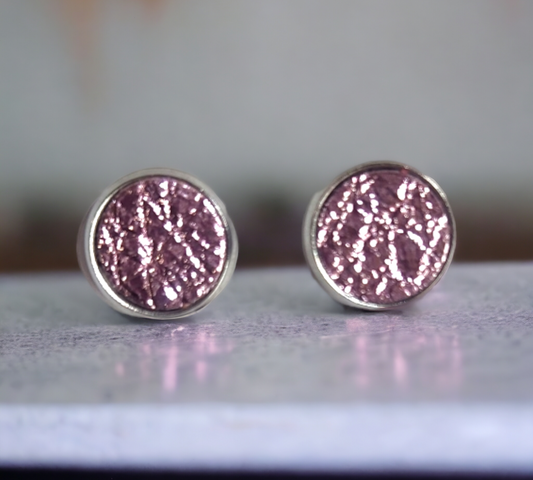 Rose Gold Studs (Leather)