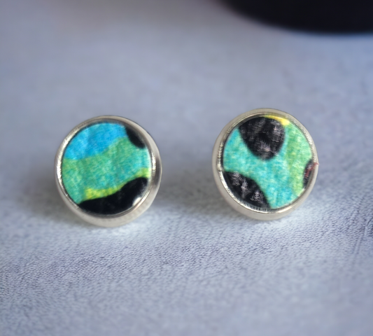 Rainbow leopard Studs 8(mm)