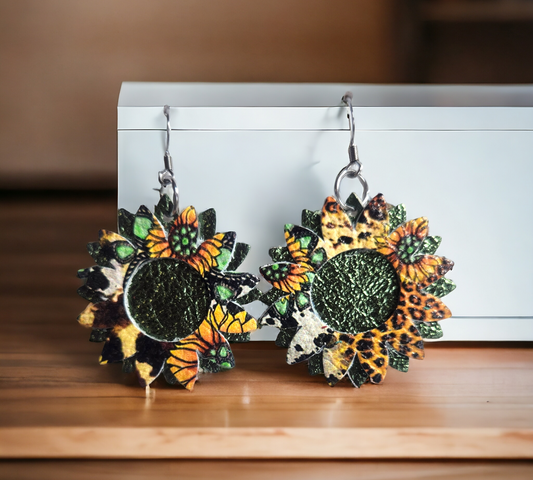 Boho Sunflower and Green Flowers