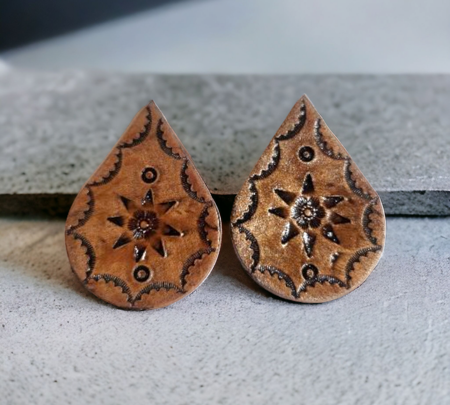 Hand Stamped Star Flower with border