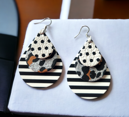 Polka Dot, Leopard and Striped Wide Teardrops