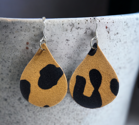Leopard Suede Teardrops