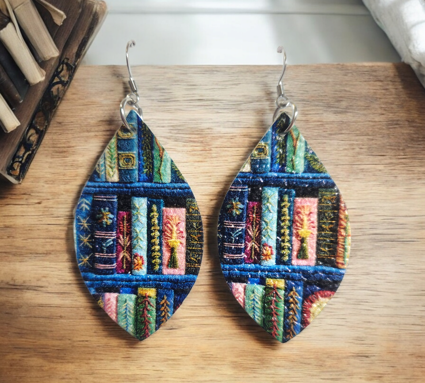 Library Book Earrings
