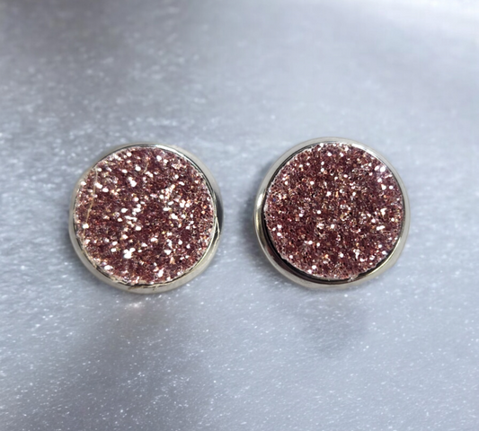 Rose Gold Studs (Glitter Cork)