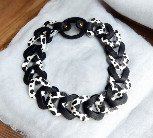 Black and White Cowprint Headband