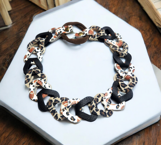 Black, Leopard and Football Headband