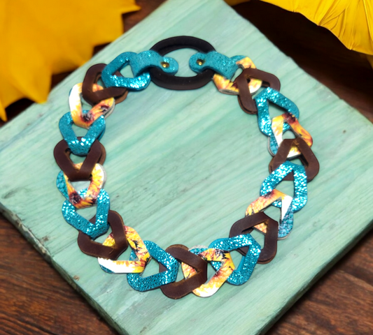 Sunflower, Teal and Brown Headband