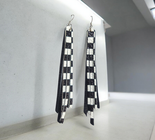 Black and White Checkered Fringe