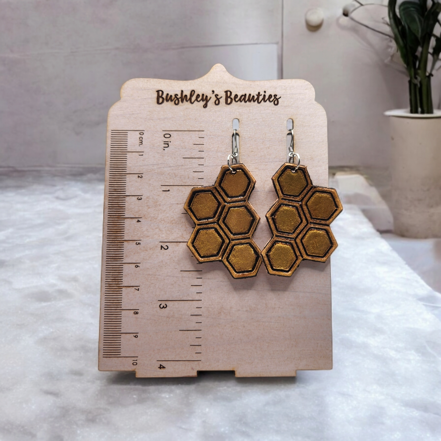 Honey comb earrings