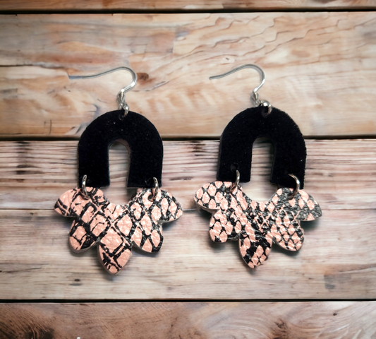 Black Arch And Pink Snakeskin Flower