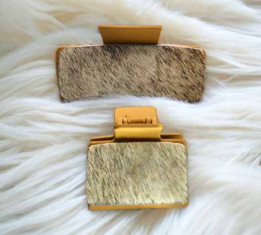 Light brown on orange cream colored hair clips